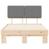 vidaXL Posteljni okvir z oblazinjenim vzglavjem Svetlo siva
