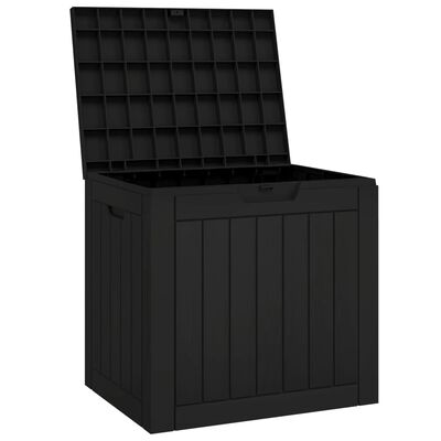 vidaXL Vrtna škatla za shranjevanje črna 55,5x43x53 cm PP