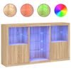 vidaXL Komoda z LED lučkami sonoma hrast 181,5x37x100cm