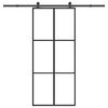vidaXL Drsna vrata z opremo 90x205 cm ESG steklo in aluminij