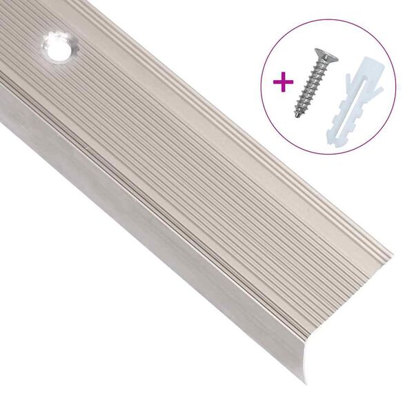 vidaXL Obroba za stopnice L-oblike 15 kos aluminij 100 cm barva penine