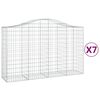 vidaXL Obokane gabion ko&scaron;are 7 kosov 200x50x120/140cm pocinkano železo