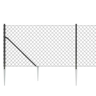 vidaXL Žična ograja s konicami za postavitev antracit 0,8x10 m