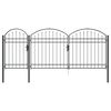 vidaXL Ograjna vrata z ukrivljenim vrhom Siva 400 x 100 cm Jeklo