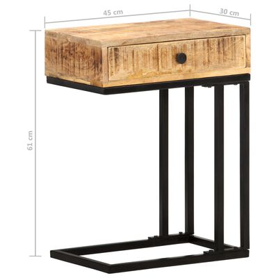 vidaXL Stranska mizica U-oblike 45x30x61 cm trden mangov les