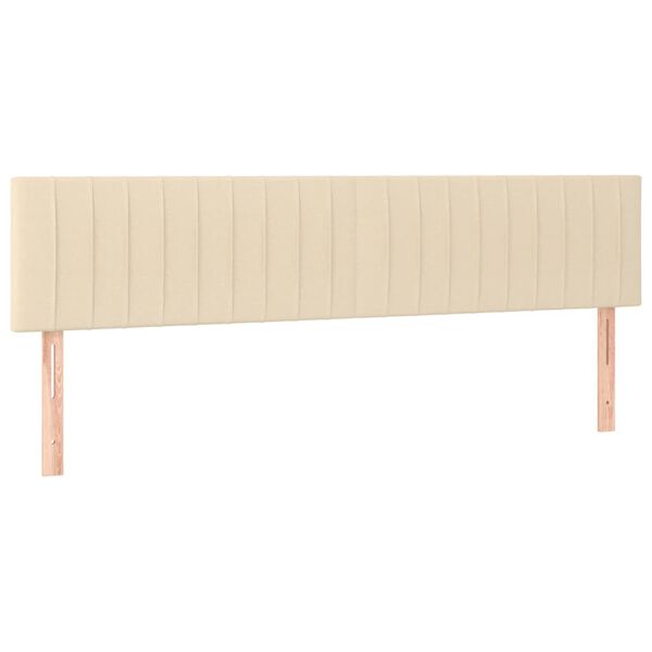 vidaXL Posteljno vzglavje 2 kosa krem 90x5x78/88 cm blago