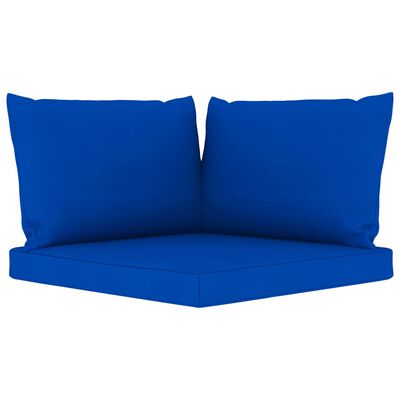 vidaXL Vrtna sedežna garnitura 6-delna z modrimi blazinami