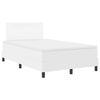 vidaXL Postelja z vzmetnico z vzmetnico Bela 120 x 190 cm Umetna koža