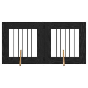 vidaXL Vrata za pse z stojali 2 pcs Črni hrast 60 x 60 cm