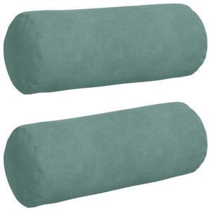 vidaXL Blazine 2 pcs Morsko zelena &Oslash; 15 x 40 cm Žametna tkanina
