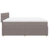 vidaXL Box spring postelja z vzmetnico taupe 200x200 cm blago