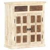 vidaXL Komoda bela 65x30x75 cm trden mangov les
