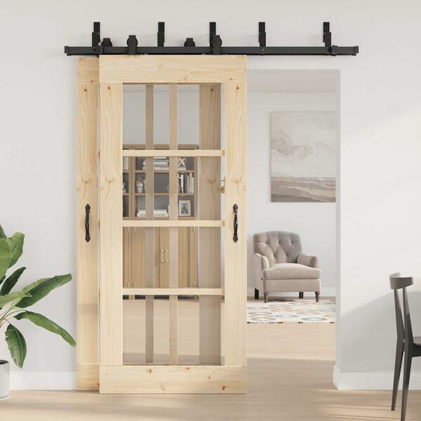 vidaXL Komplet opreme za drsna vrata 183 cm jeklo črne barve