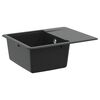 vidaXL Umivalnica 80% Kvarc in 20% Smola 560 x 460 mm Črna