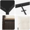 vidaXL Komplet za jedilnico v vrtu z blazino 5 pcs Rjava Poly ratan