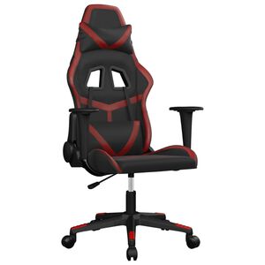 vidaXL Gaming stol črno in vinsko rdeče umetno usnje