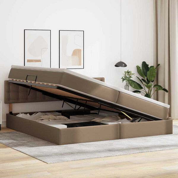 vidaXL Postelja z dodatnim prostorom za shranjevanje in vzmetnico