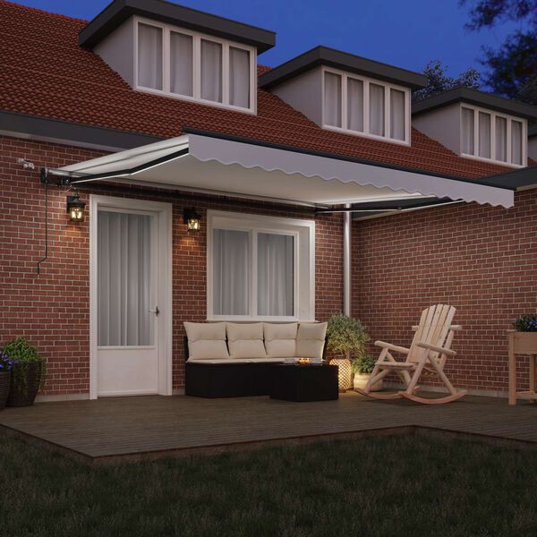 vidaXL Tkanina za senčnik z Bela 400 &times; 350 cm Poliester