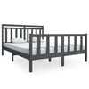 vidaXL Posteljni okvir siv 150x200 cm trden les