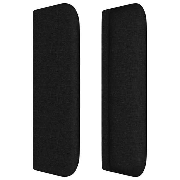 vidaXL Vzglavje z u&scaron;esi črno 183x16x78/88 cm blago