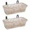 vidaXL Obesna ko&scaron;ara za sadike 2 kos Naravna siva 48 x 22 x 15 cm