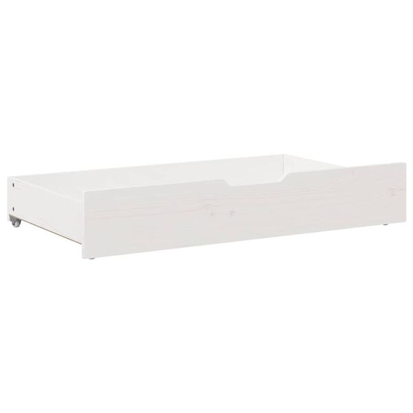 vidaXL Predal za posteljo 2 kosa bela 90x55x17 cm trdna borovina