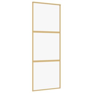 vidaXL Drsna vrata zlata 76x205 cm prozorno ESG steklo in aluminij