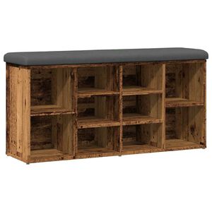 vidaXL Lavica za čevlje iz starega lesa 102x32x50 cm