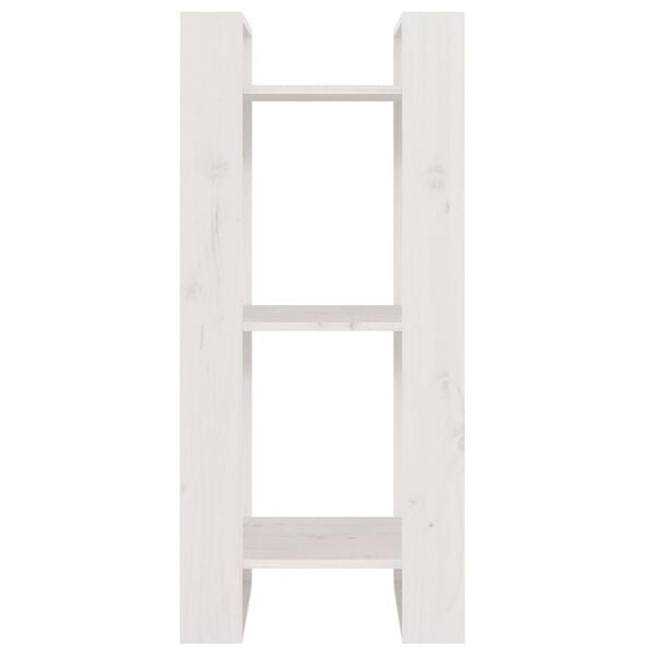 vidaXL Knjižna omara/pregrada bela 41x35x91 cm trdna borovina