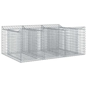 vidaXL Gabionska dvignjena postelja 150 x 100 x 60 cm Pocinkano jeklo