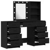 vidaXL Toaletna mizica 3 pcs Črna 40 x 41 x 135 cm Konstruiran les
