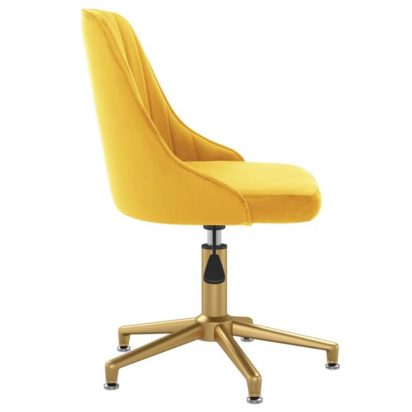 vidaXL Vrtljiv jedilni stol rumen žamet