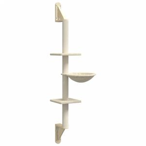 vidaXL Stensko mačje drevo s praskalnikom krem 142,5 cm