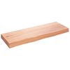 vidaXL Stenska polica svetlo rjava 80x30x(2-6) cm trdna hrastovina