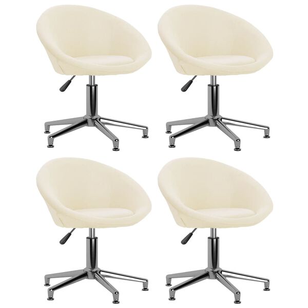vidaXL Vrtljivi jedilni stoli 4 kosi krem blago