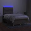vidaXL Box spring postelja z vzmetnico LED taupe 120x190 cm blago