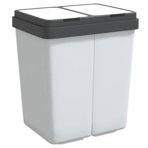 vidaXL Dvojni smetnjak bel 2x25 L