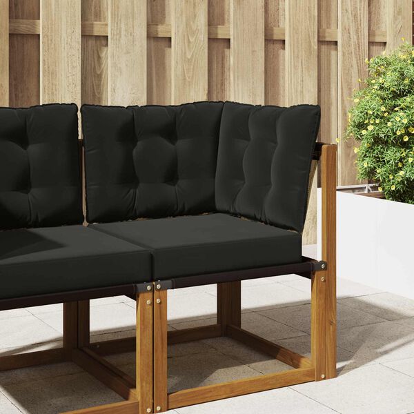 vidaXL Zunanja blazina za kavč 3 pcs Črna Poliester