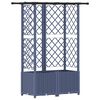 vidaXL Dvignjeno leži&scaron;če s trellisom in streho Siva 124 x 40 x 136 cm
