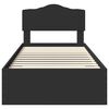 vidaXL Konstrukcija postelje Črna 100 x 200 cm Konstruiran les
