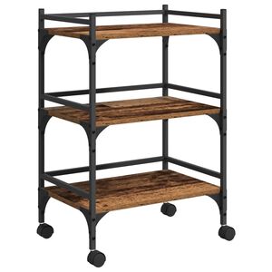 vidaXL Kuhinjski voziček Star les 50 x 35 x 75.5 cm Konstruiran les
