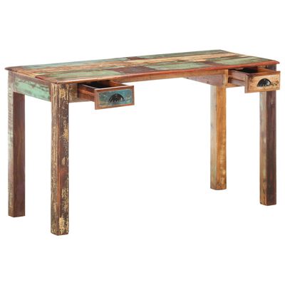 vidaXL Pisalna miza 130x55x76 cm iz trdnega predelanega lesa