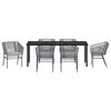 vidaXL Komplet za jedilnico v vrtu 7 pcs Siva Pra&scaron;no lakirano jeklo