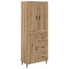 vidaXL Visok predalnik 2 kos Umetni hrast 69,5 x 34 x 180 cm