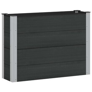 vidaXL Vrtna visoka greda Črna 100 x 30 x 72 cm WPC in aluminij