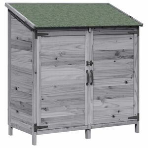 vidaXL Vrtno skladi&scaron;če Siva 106,5 x 56 x 113,5 cm Trdna smreka