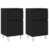 vidaXL Komoda 2 kosa črna 40x35x70 cm inženirski les