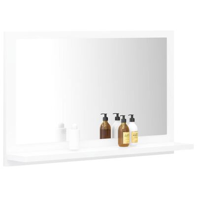 vidaXL Kopalniško ogledalo belo 60x10,5x37 cm iverna plošča
