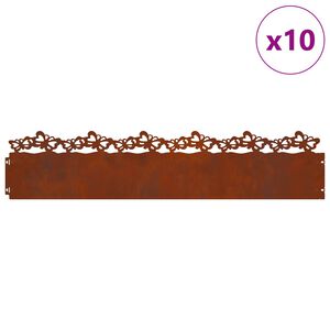 vidaXL Robniki za trato 10 pcs Rjav 103 x 0,05 x 22 cm