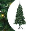 vidaXL Kotično umetno božično drevo Zelena 150 cm PVC in kovina